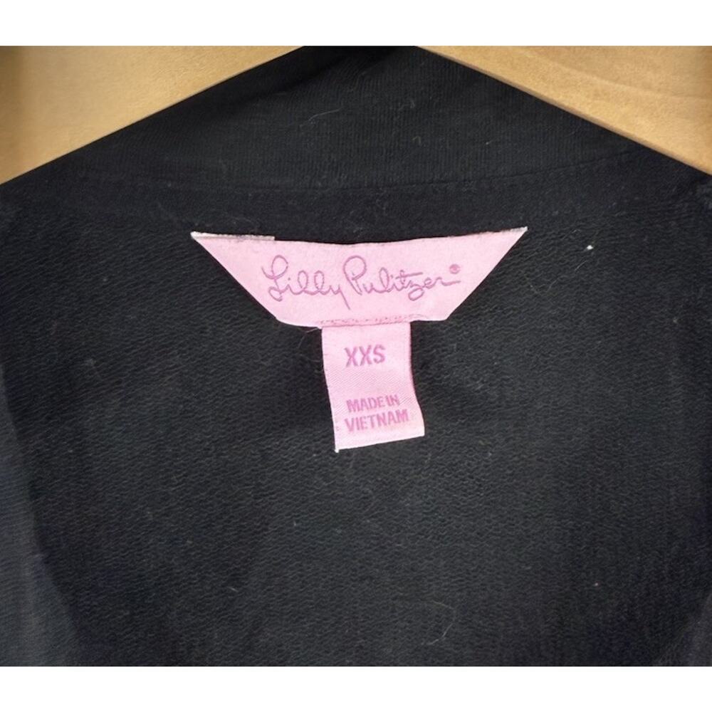 Lilly Pulitzer Skipper Solid Popover Shirt Dress Black Gold Zipper Onyx Size XXS - Picture 5 of 10